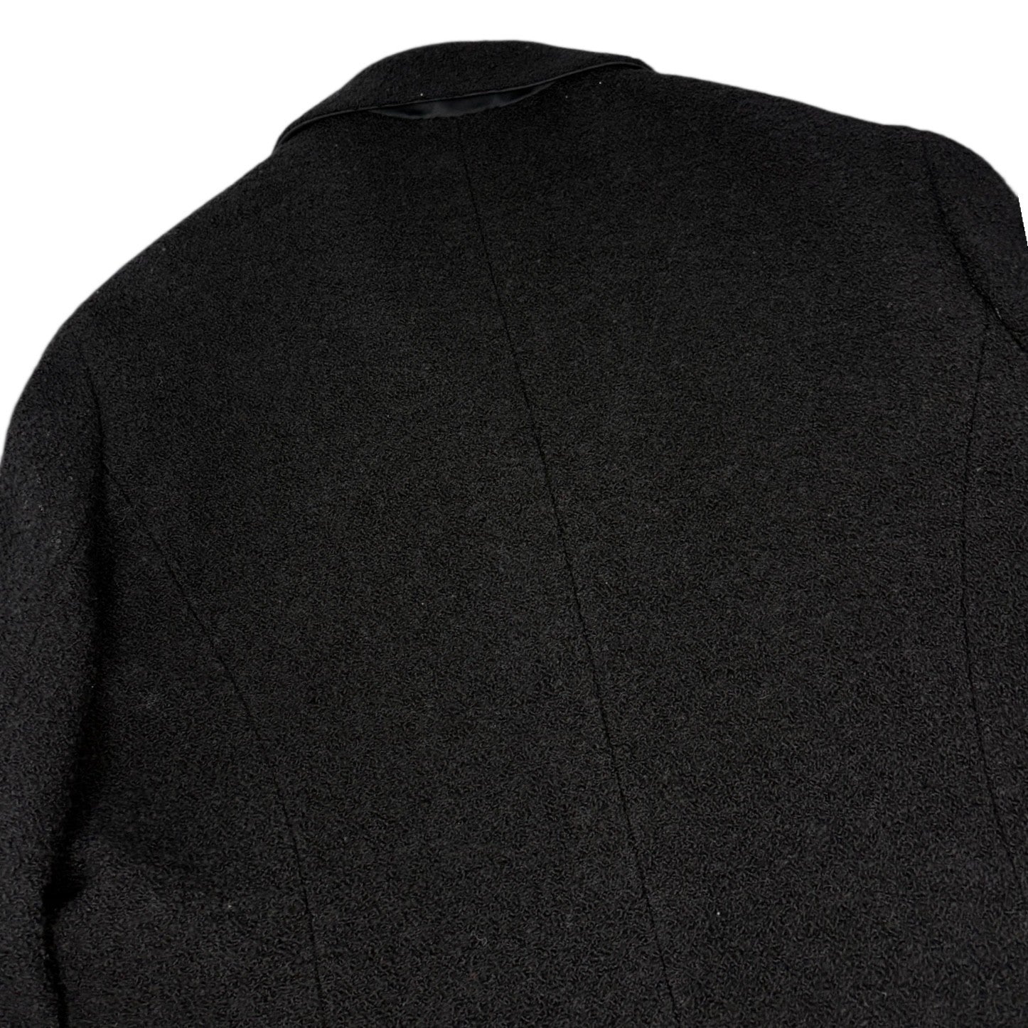 CHANEL Vintage CC Mark Logo Gold Button Jacket Black Wool Silk Pockets