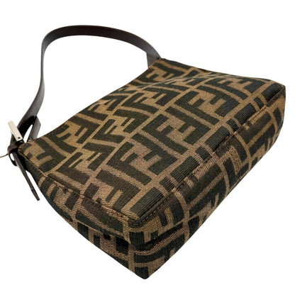 FENDI Vintage FF Logo Zucca Mini Shoulder Bag Beige Brown Pochette 902338