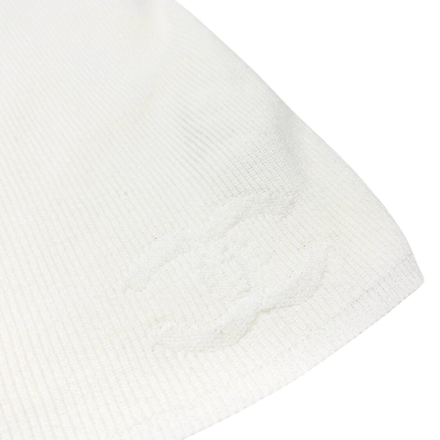 CHANEL Vintage 05P CC Mark Logo Rib Knit Tank Top #38 Sleeveless White Cotton