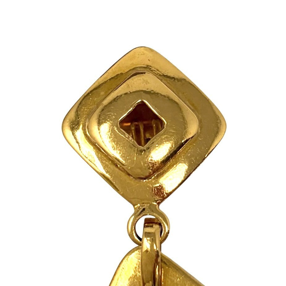 CHANEL Vintage 95P CC Logo Gold Earrings Jewelry Accessory Metal 902014