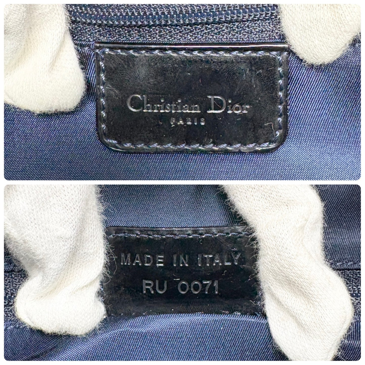 Christian Dior Vintage 2001 Speedway Denim Saddle Bag Blue Black Cotton