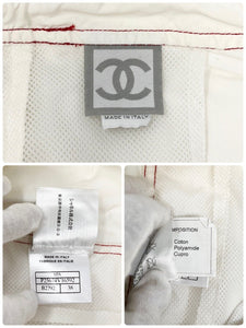 CHANEL Sport Vintage 05S Camellia CC Mark Vest Skirt Set #38 White Red Rank AB