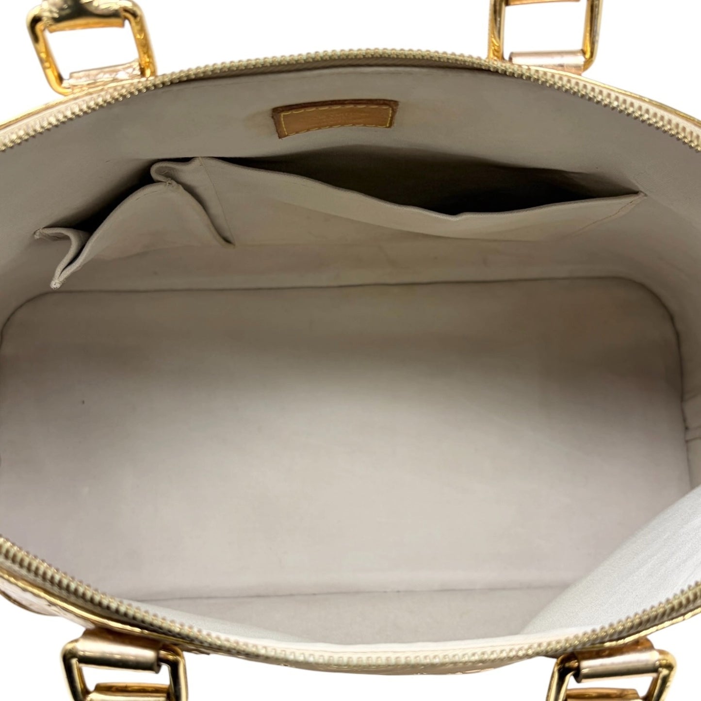 LOUIS VUITTON Vintage Monogram Miroir Alma GM Gold Tote Bag Patent 902558