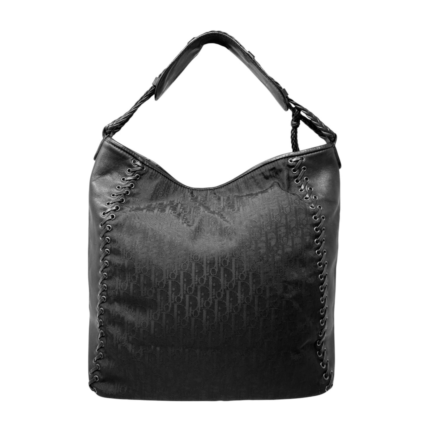 Christian Dior Vintage Trotter Monogram Canvas Ethnic Bag Heart Black 902268