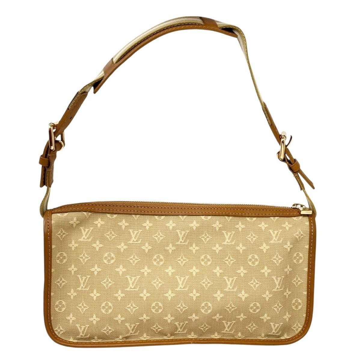 LOUIS VUITTON Vintage Logo Monogram Kathleen Pochette Shoulder Bag Beige Canvas