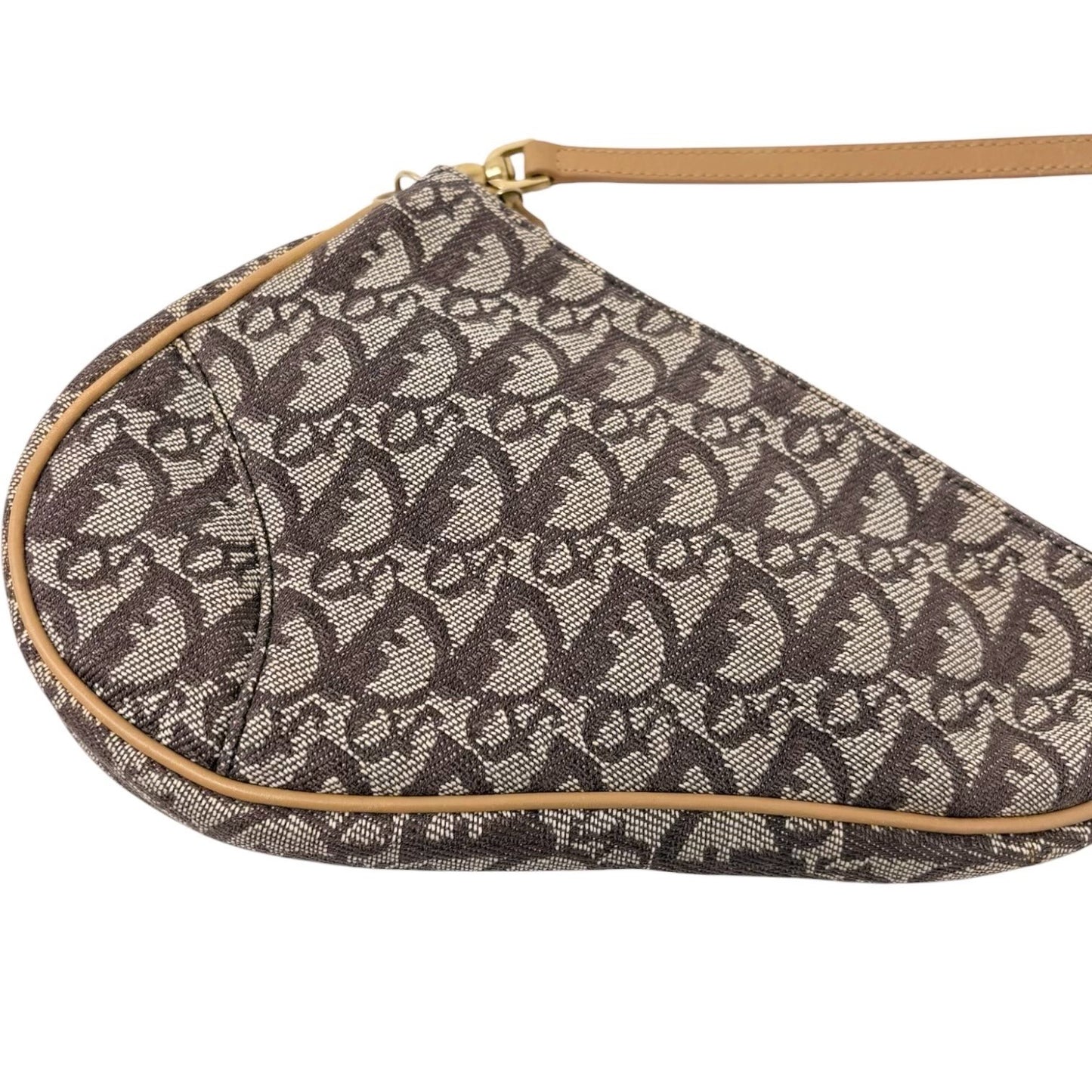 Christian Dior Vintage 2001 Trotter Monogram Mini Saddle Bag Brown 902211