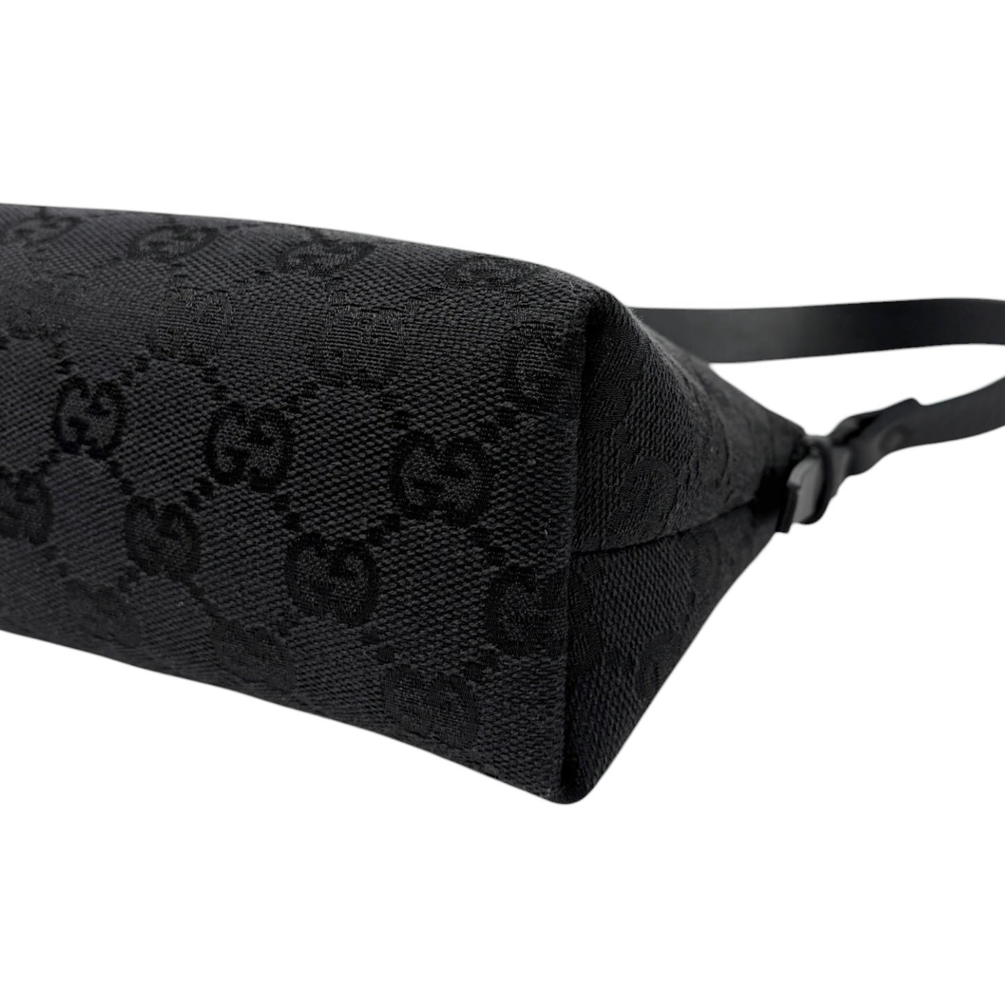 GUCCI Vintage GG Monogram Logo Canvas Mini Shoulder Bag Pochette Black 902092