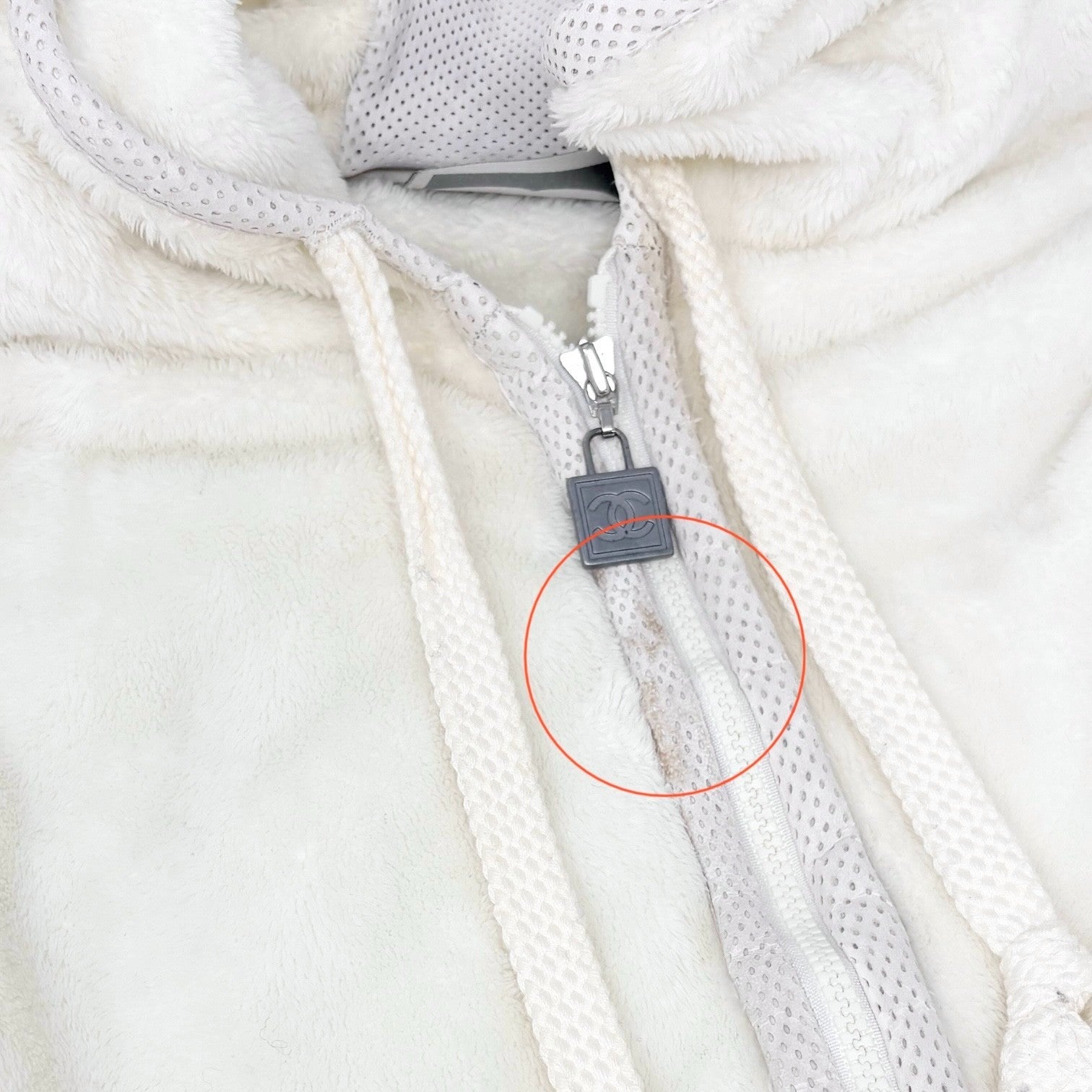 CHANEL Sport Vintage 09C CC Mark Logo Zip Hoddie Jacket #38 White Polyester