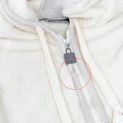 CHANEL Sport Vintage 09C CC Mark Logo Zip Hoddie Jacket #38 White Polyester