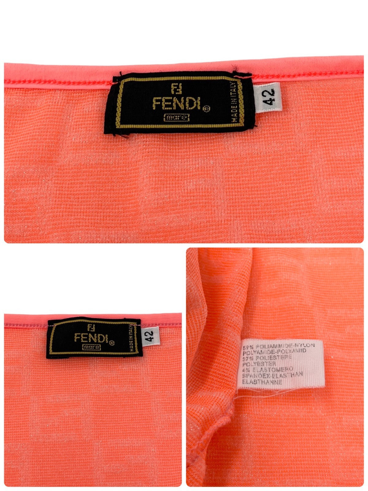 FENDI Vintage Zucchino Monogram Camisole Skirt Set Terrycloth Pink Nylon RankAB
