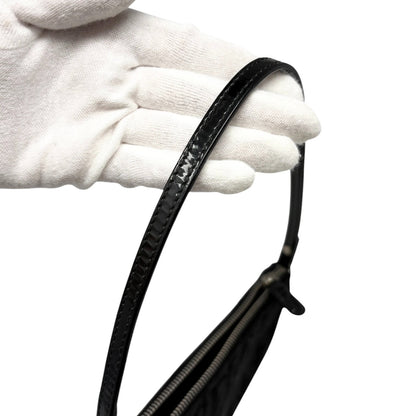 Christian Dior Vintage Trotter Monogram Mini Saddle Bag Black Canvas 902264
