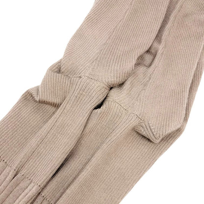 CHANEL Vintage 00A CC Logo Rib Knit Sweater Top #42 Beige Cashmere Silk 902082