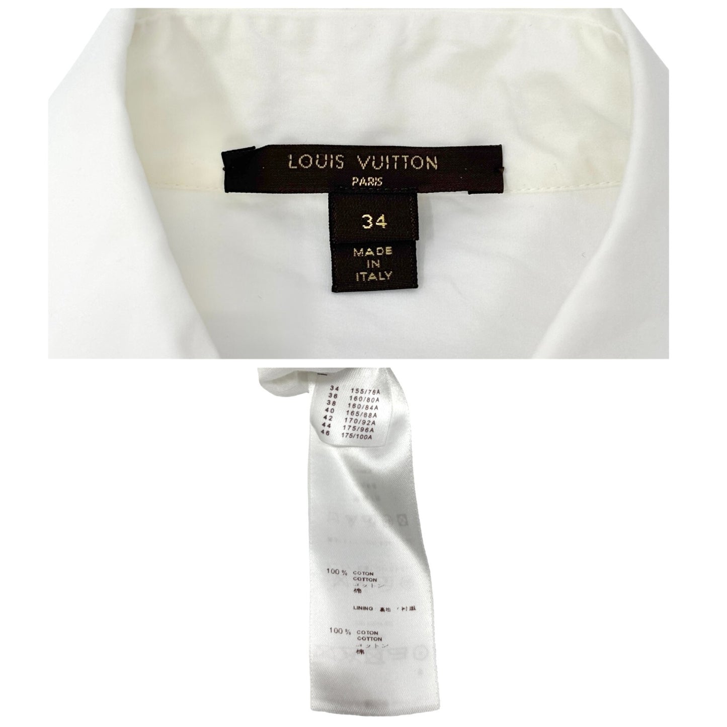 LOUIS VUITTON Vintage Monogram Logo Shirt Top #34 Button Up Lace Short Sleeve