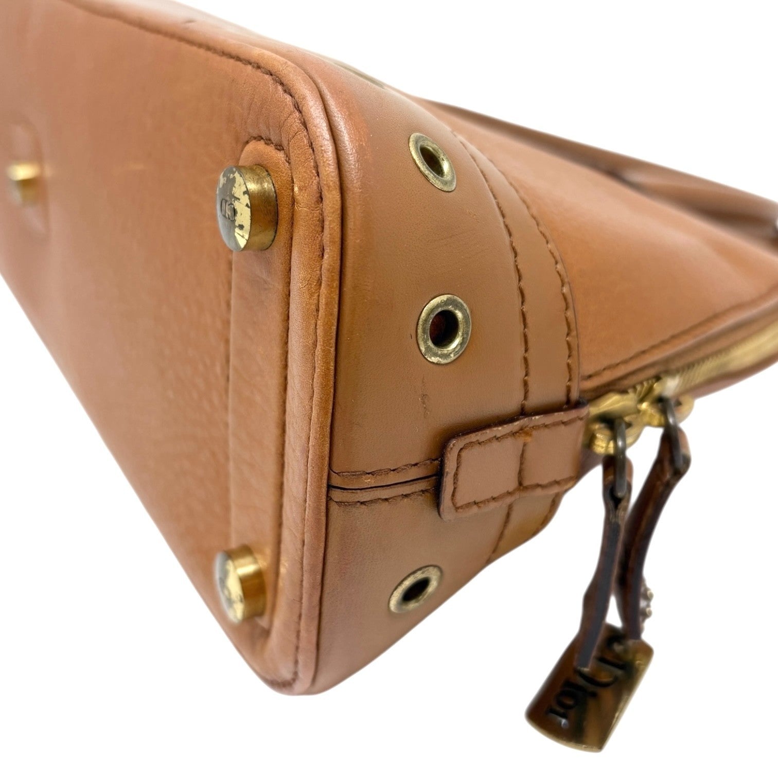 Christian Dior Vintage 2002 Logo Street Chic Uptown Tote Bag Brown Leather