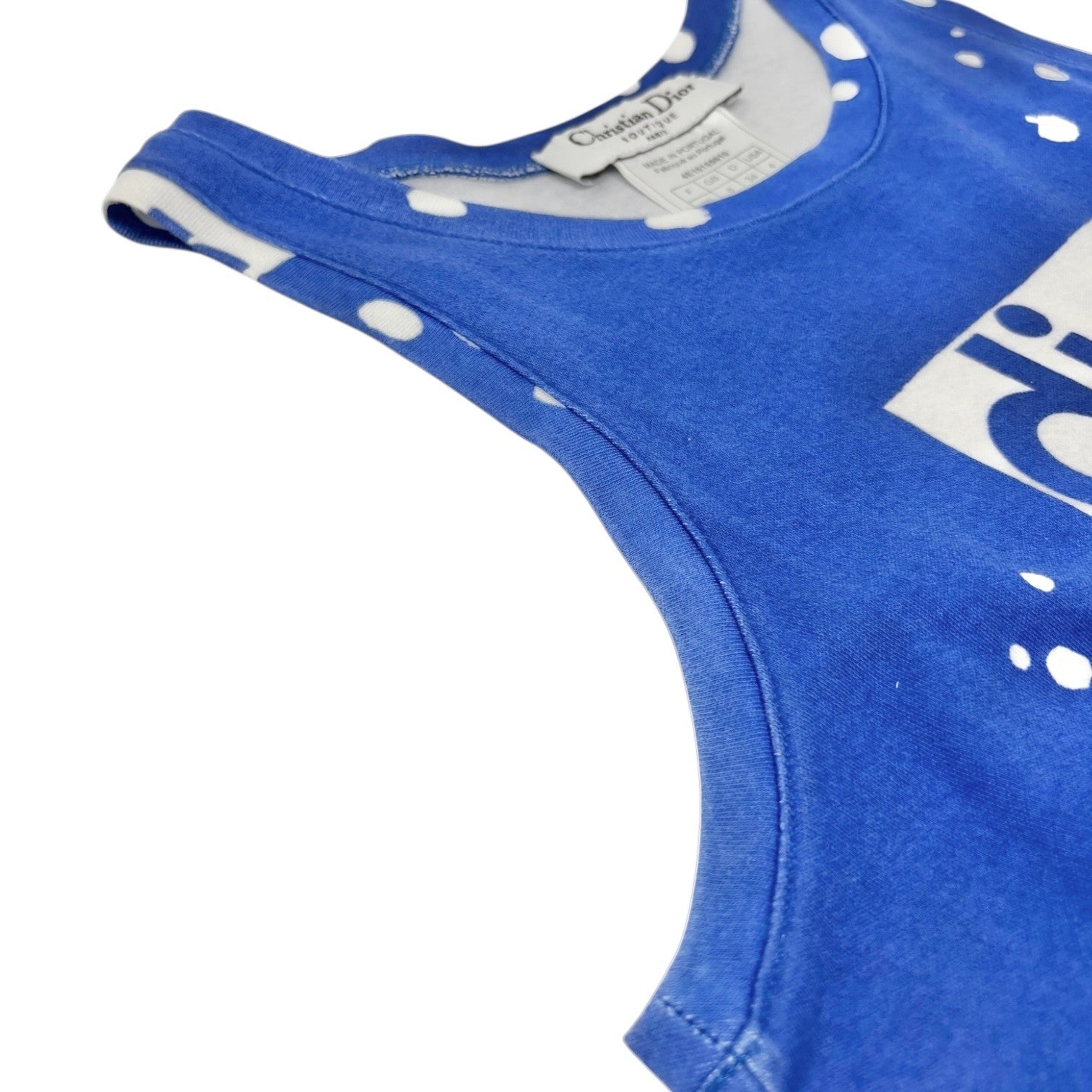 Christian Dior Vintage 2004 SURF Logo Tank Top #36 Blue White Sleeveless Cotton