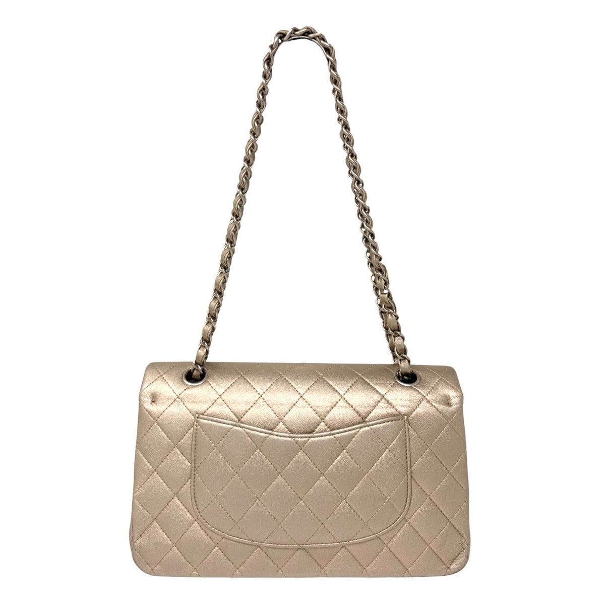 CHANEL Vintage CC Turnlock Quilted Chain Flap Bag 2 Way Metallic Gold 902919