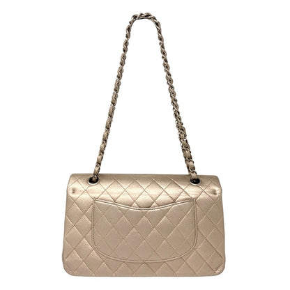 CHANEL Vintage CC Turnlock Quilted Chain Flap Bag 2 Way Metallic Gold 902919