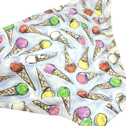 CHANEL Vintage 04C CC Logo Ice Cream Print Bikini #38 Multicolor Nylon 901860