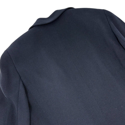 CHANEL Vintage 94A CC Logo Button Jacket #38 Blue Gold Wool Pockets 901975