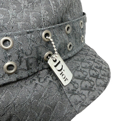 Christian Dior Vintage Columbus Trotter Monogram Bucket Hat Black Silver 901817