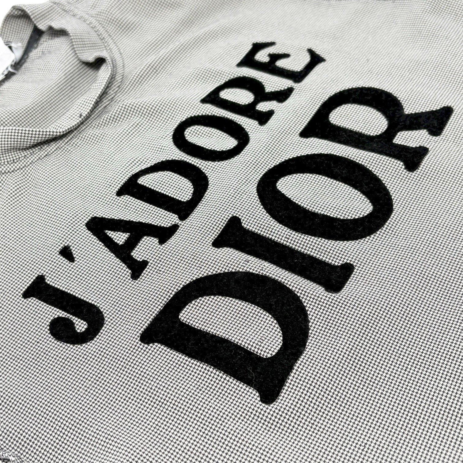 Christian Dior Vintage 2002 J'ADORE Logo Tank Top #36 Gray Black Nylon