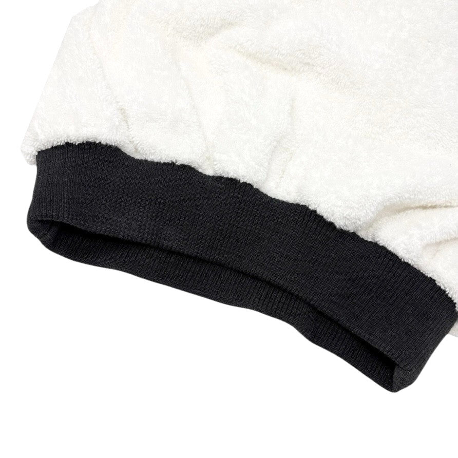 CHANEL Vintage CC Mark Logo Sweatshirt Terry Cloth White Black Cotton