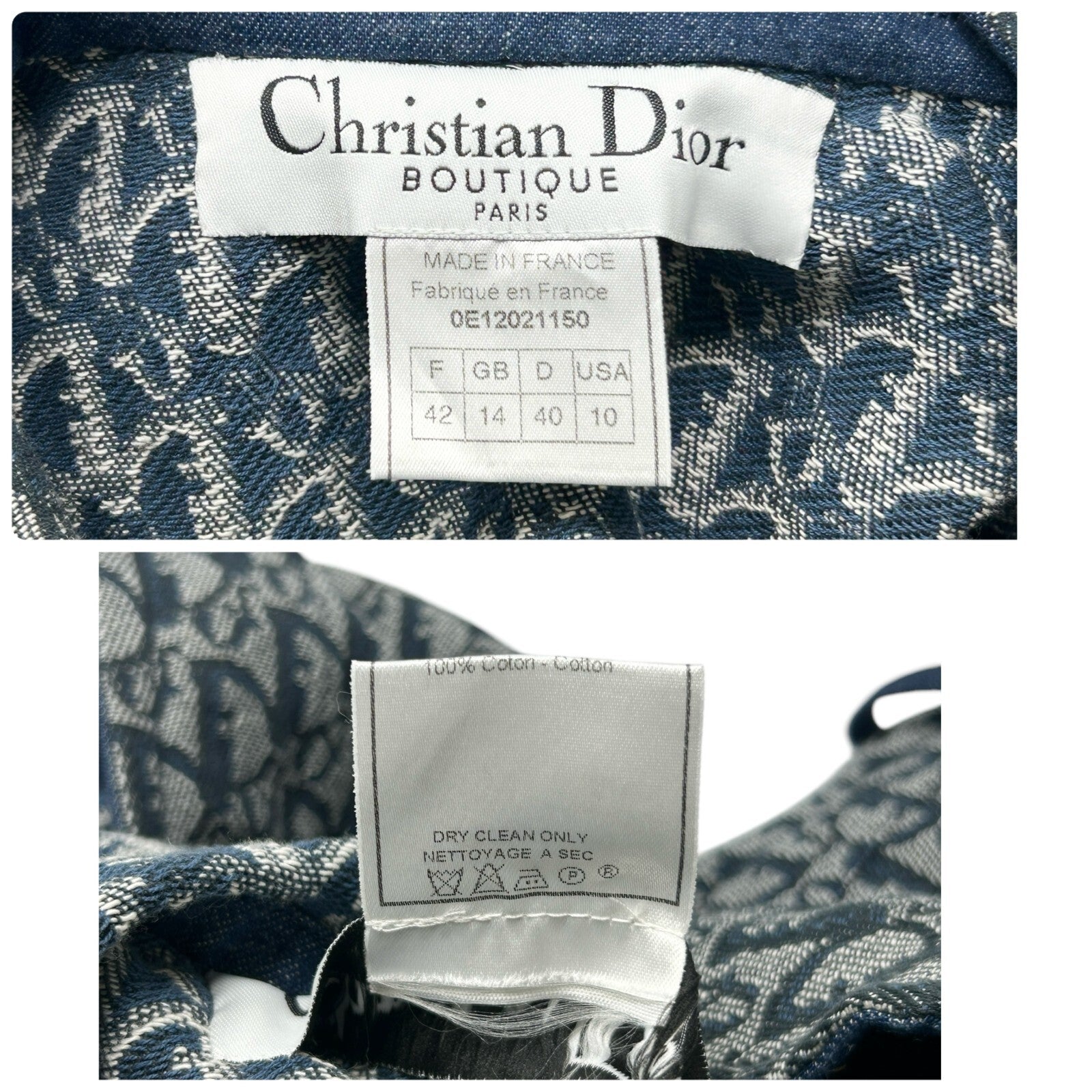 Christian Dior Vintage 2000 Trotter Monogram Denim Vest #42 Hoodie Jacket