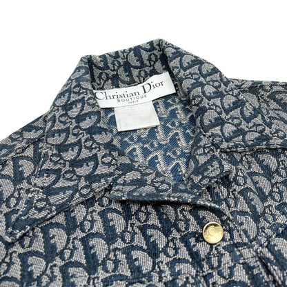 Christian Dior Vintage Trotter Monogram Belt Jacket #38 Blue Denim 902493