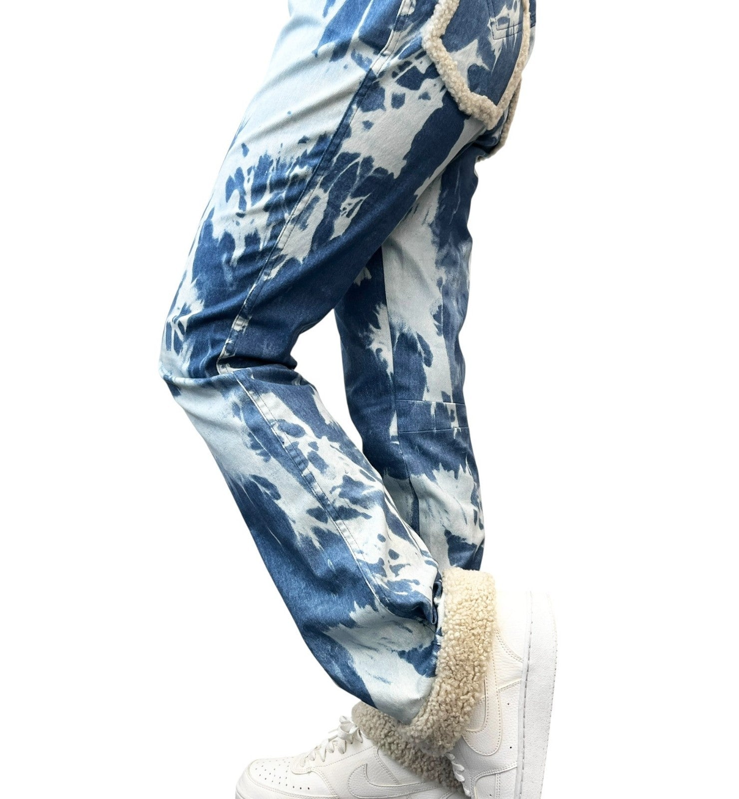 Christian Dior Vintage 2000 John Galliano Tie-Dye Denim Pants #38 Boa Blue