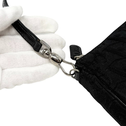 Christian Dior Vintage Trotter Monogram Mini Saddle Bag Black Canvas 902264