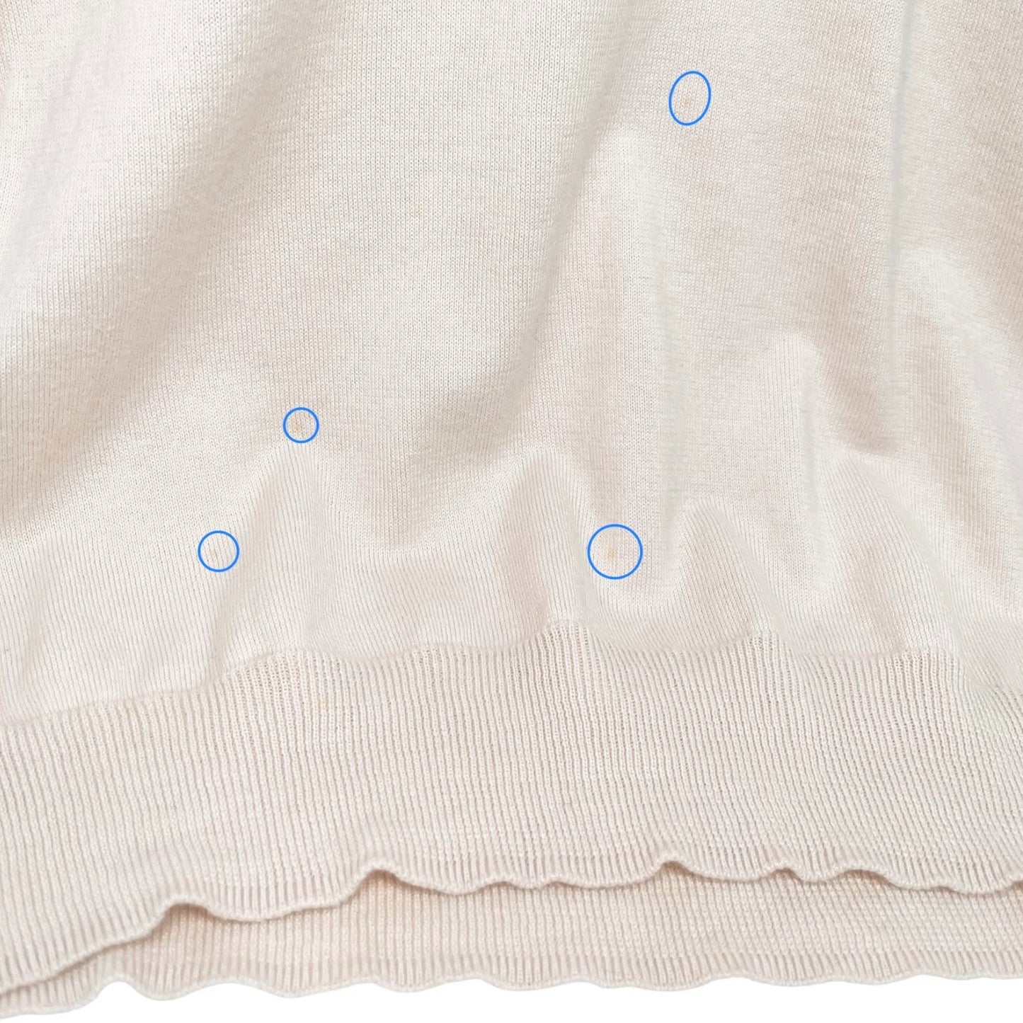 CELINE Vintage Macadam Logo Knit T-shirt Top Pink Beige Cotton 106955