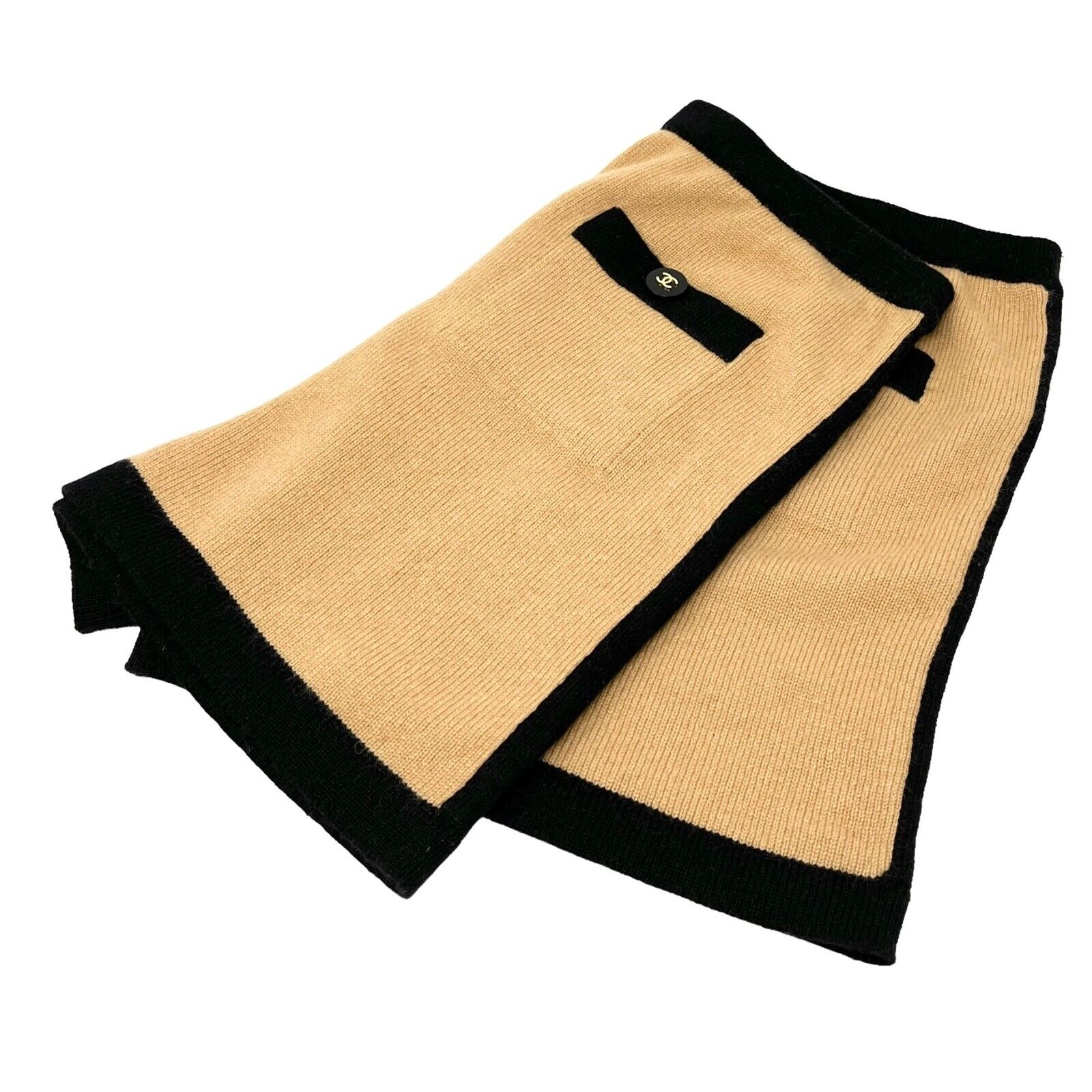 CHANEL Vintage 95A CC Mark Logo Shorts Short Pants #42 Beige Cashmere RankAB+