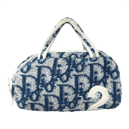 Christian Dior Vintage Trotter Monogram Terry Cloth Mini Bag Blue 902337