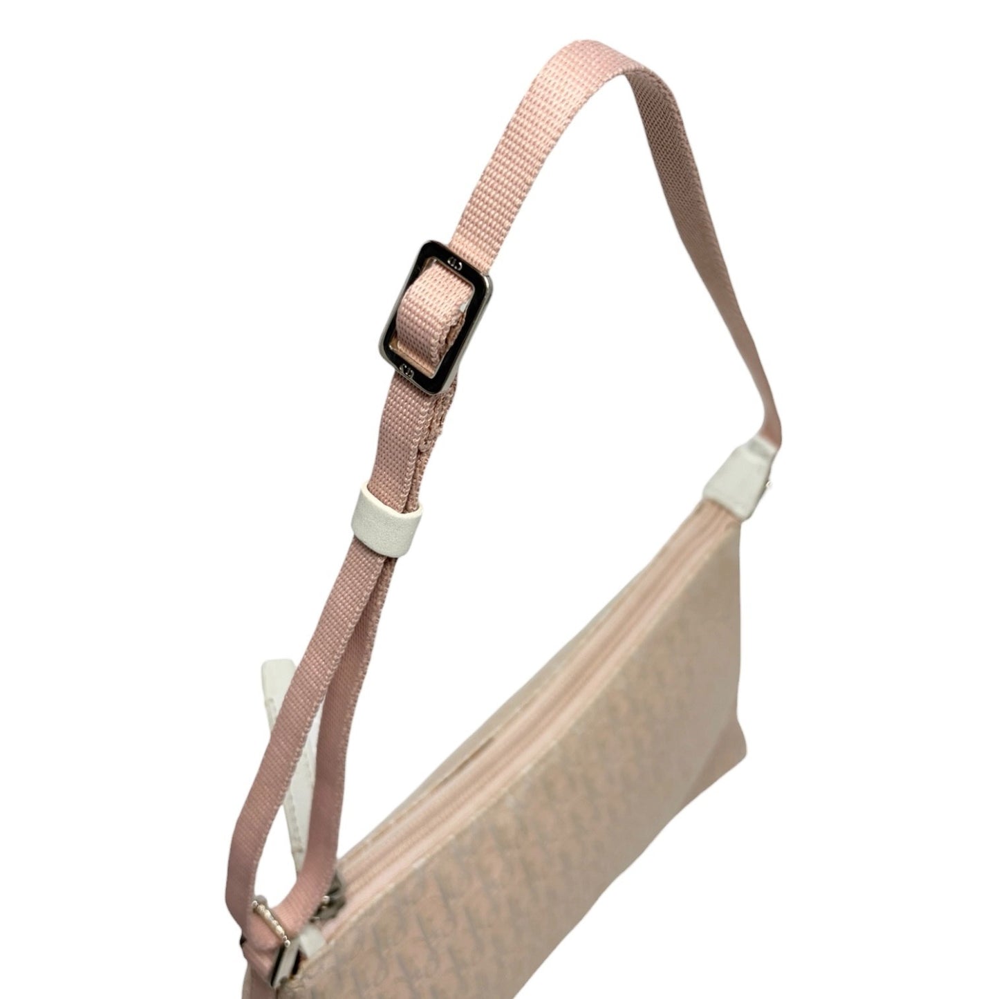 Christian Dior Vintage Trotter Monogram Logo Shoulder Bag Pink Canvas 901956