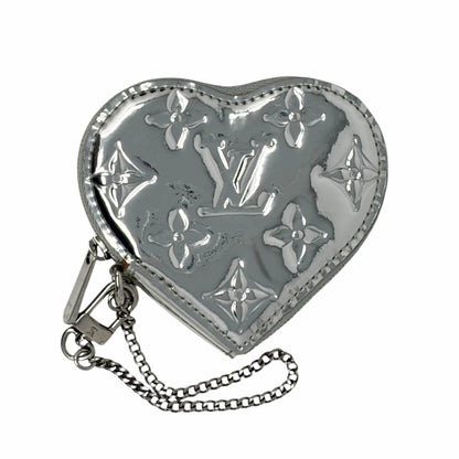 LOUIS VUITTON Vintage Monogram Miroir Porte Monnaie Coeur Coin Purse Silver