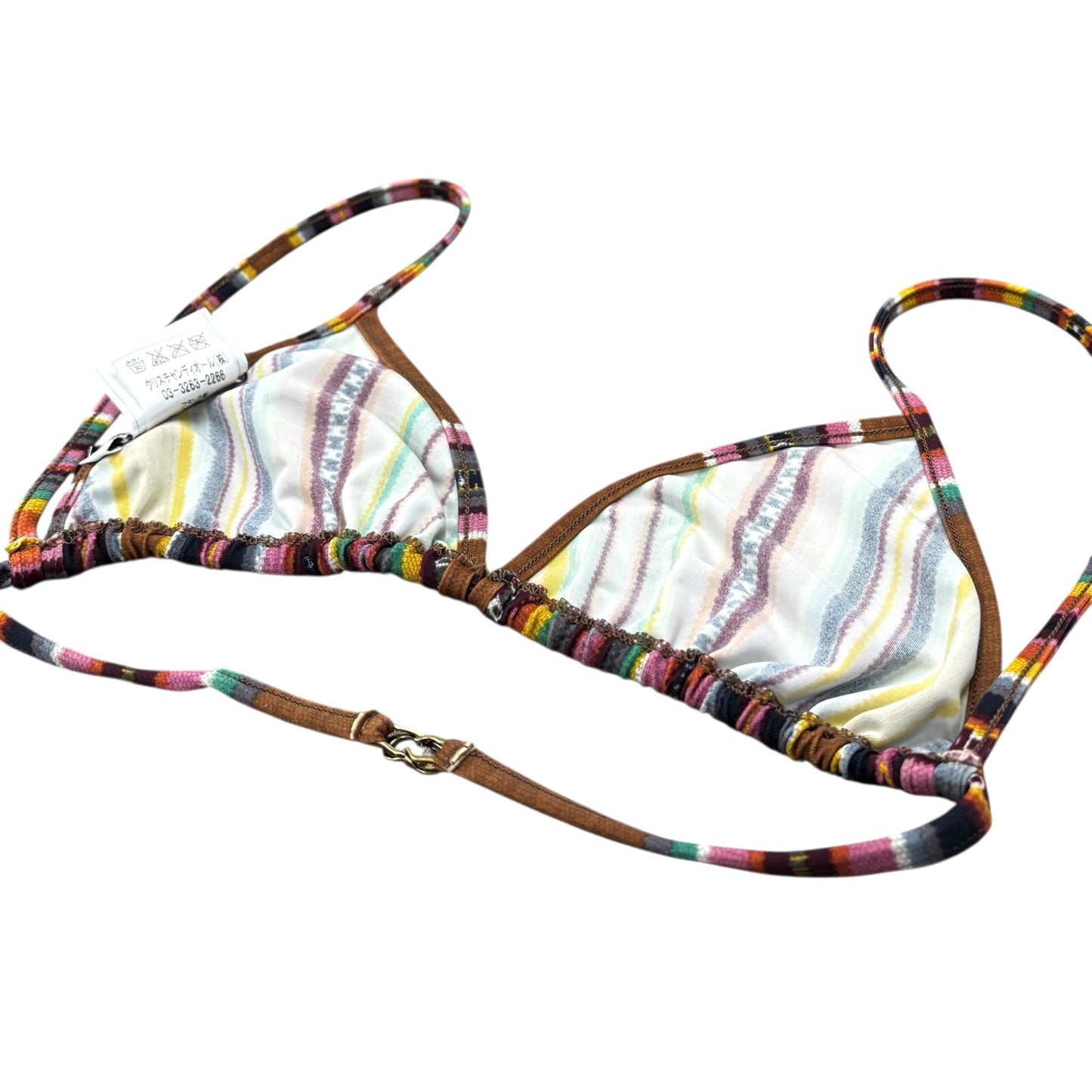Christian Dior Vintage 2002 Multicolor Triangle Bikini #36 Swimwear Nylon