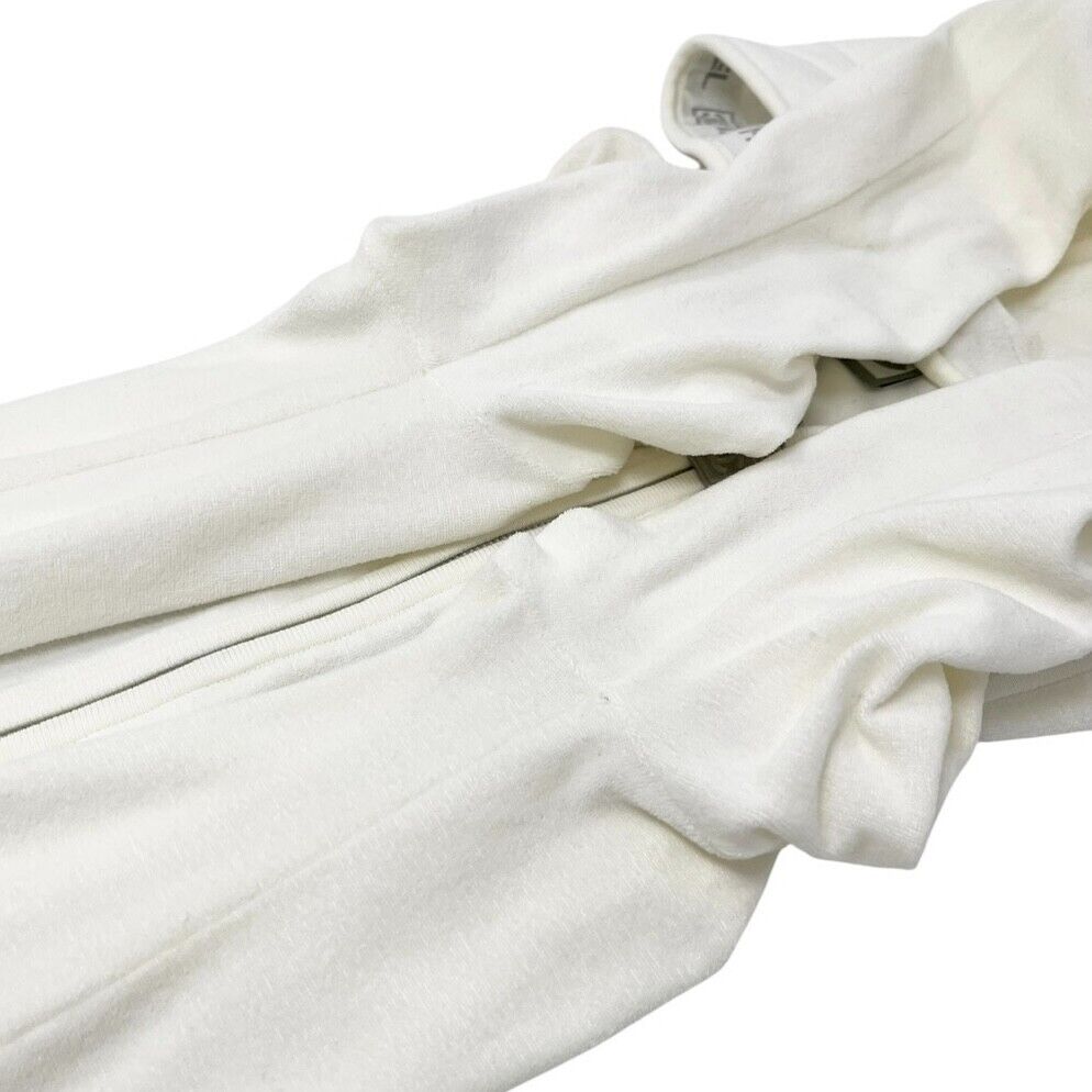 CHANEL Sport Vintage 06C CC Logo Hoodie Pants Set Up #36 White Cotton Zip