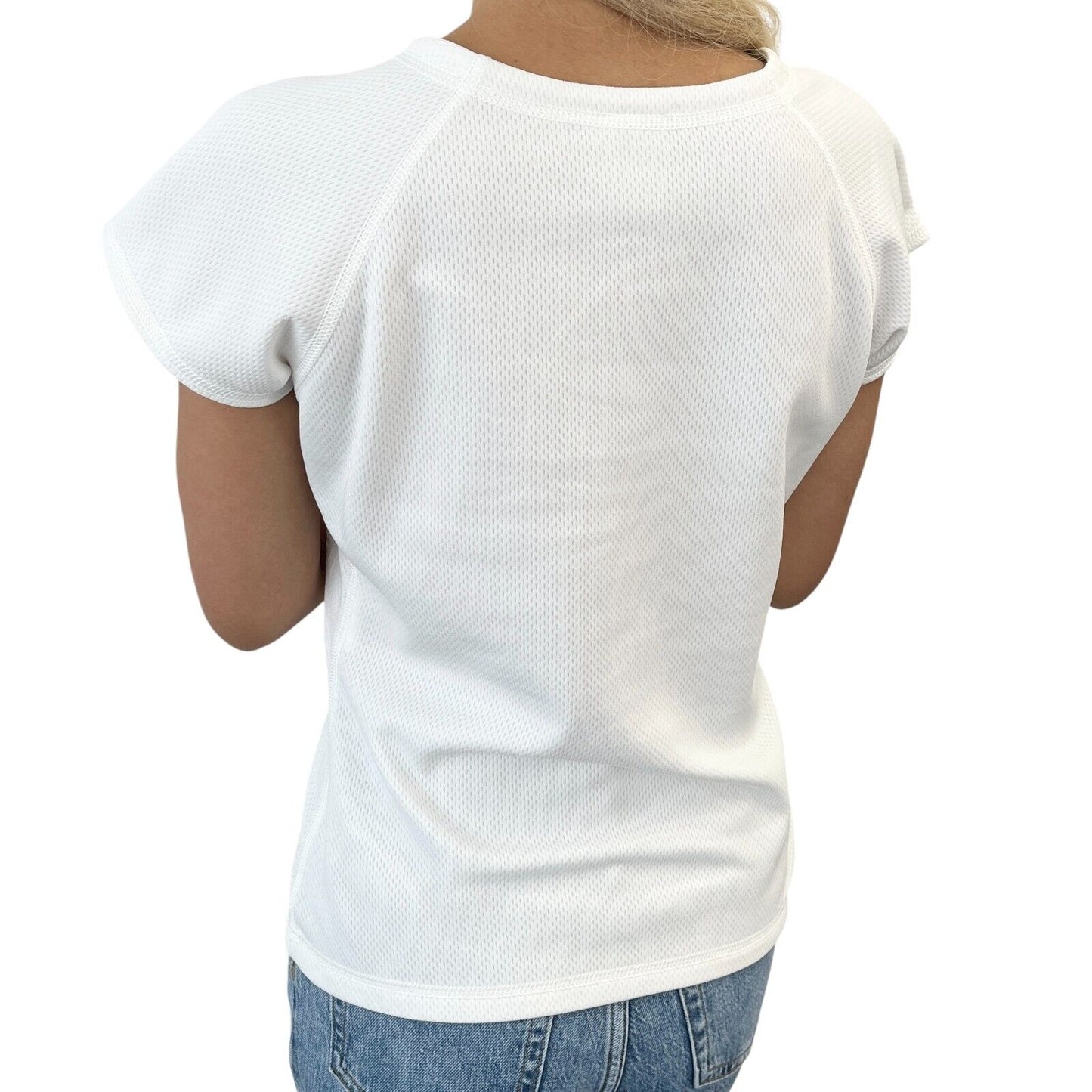 CHANEL Sport Vintage 05P CC Logo Top T-shirt #38 Short Sleeve White Polyester