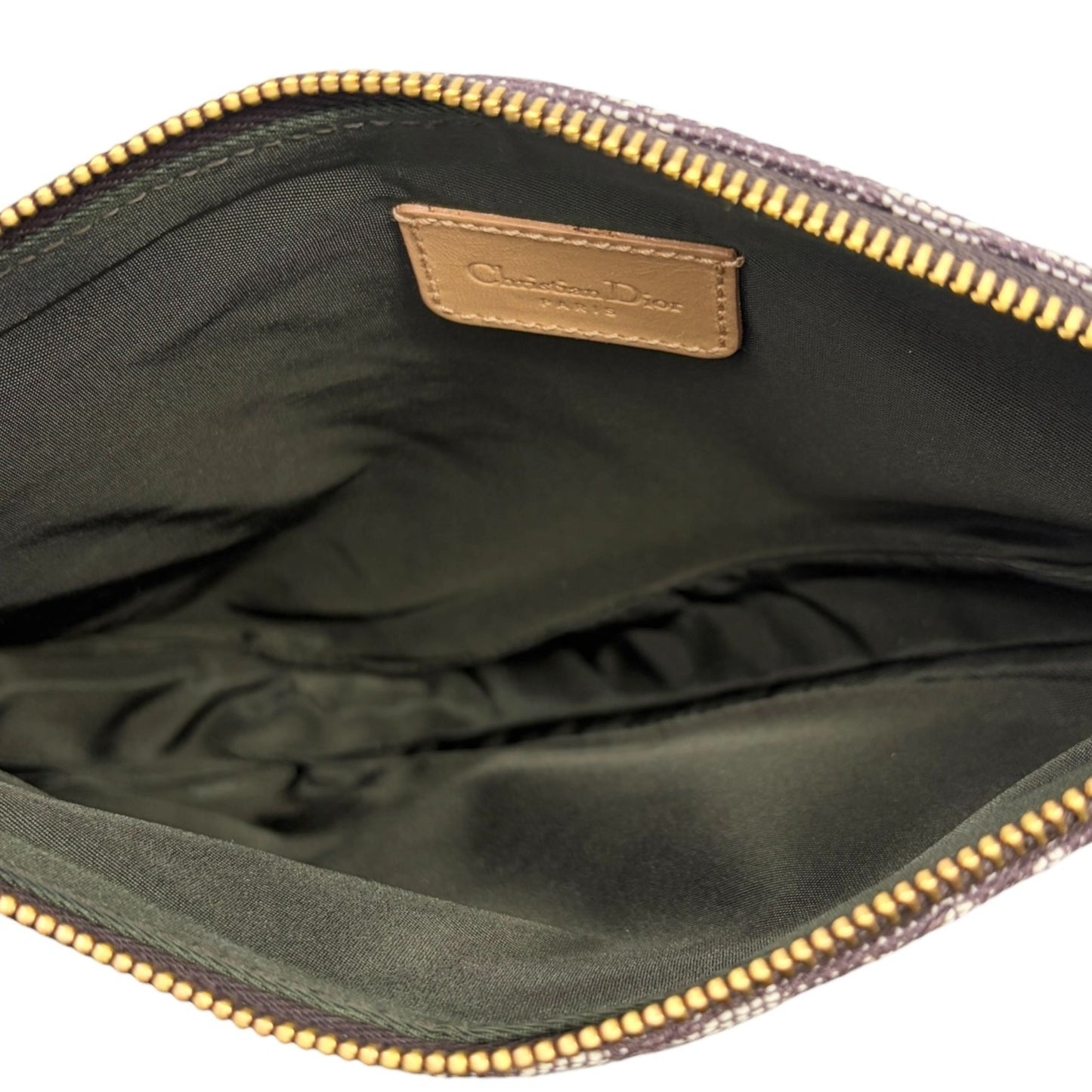 Christian Dior Vintage 2001 Trotter Monogram Mini Saddle Bag Brown Canvas Leathe