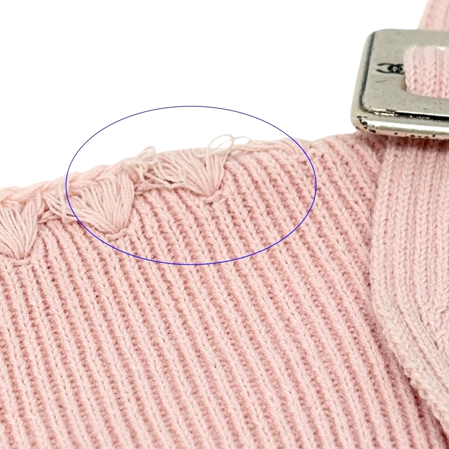 CHANEL Vintage 05C CC Logo Ribbed Knit Tank Top #38 Pink Cotton Camisole