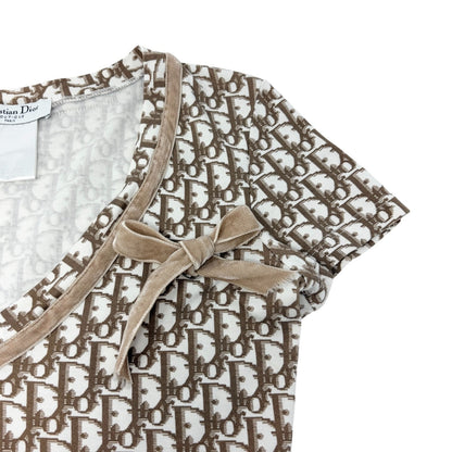 Christian Dior Vintage 2005 Trotter Monogram T-shirt #36 Ribbon Beige 902555