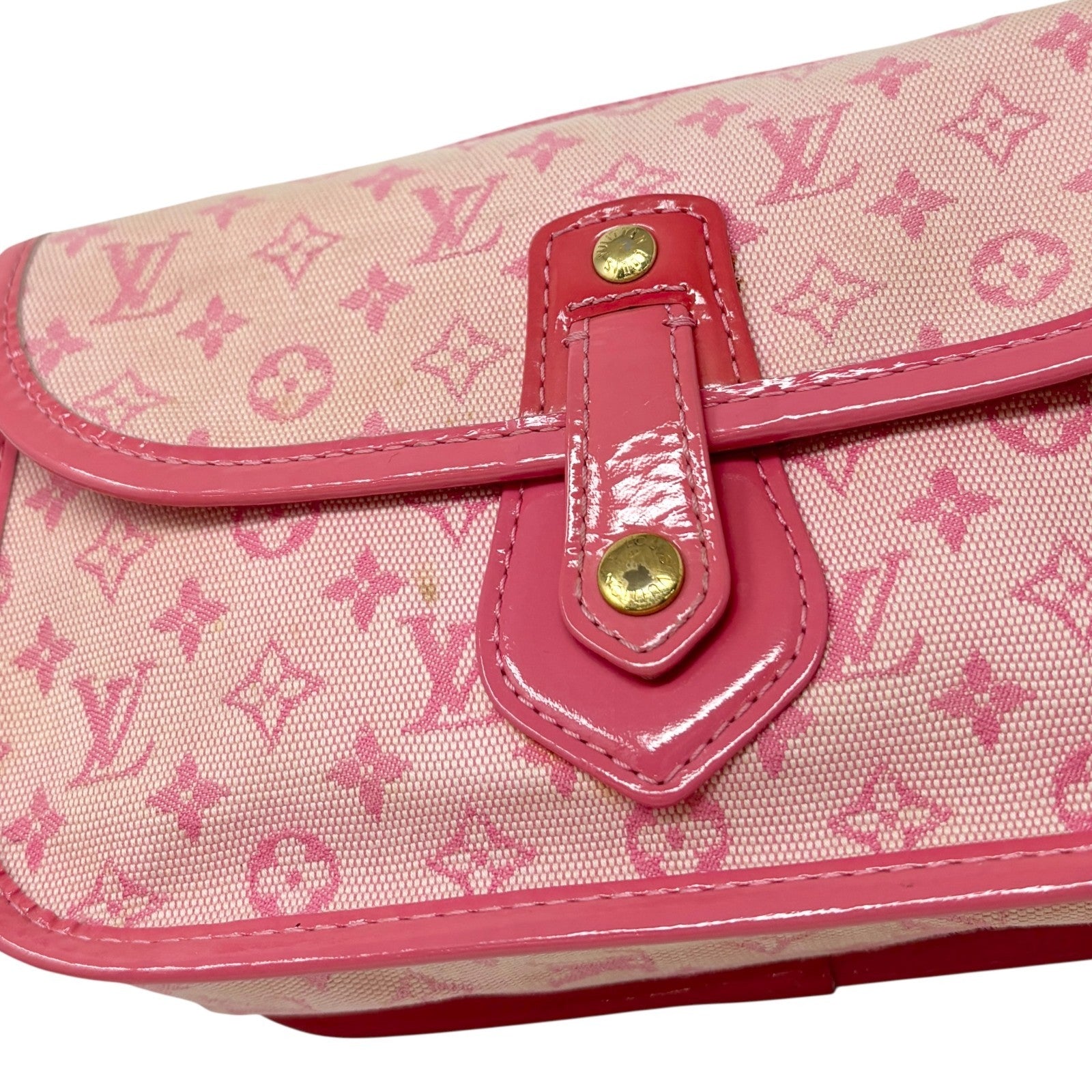 LOUIS VUITTON Vintage Monogram Mini Lin Trousse Mary Kate Pochette Bag Pink