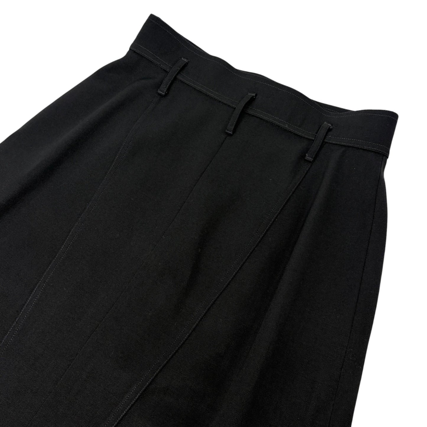 CHANEL Vintage CC Logo Button Knee Length Skirt #34 Black Gold Bottoms 902596