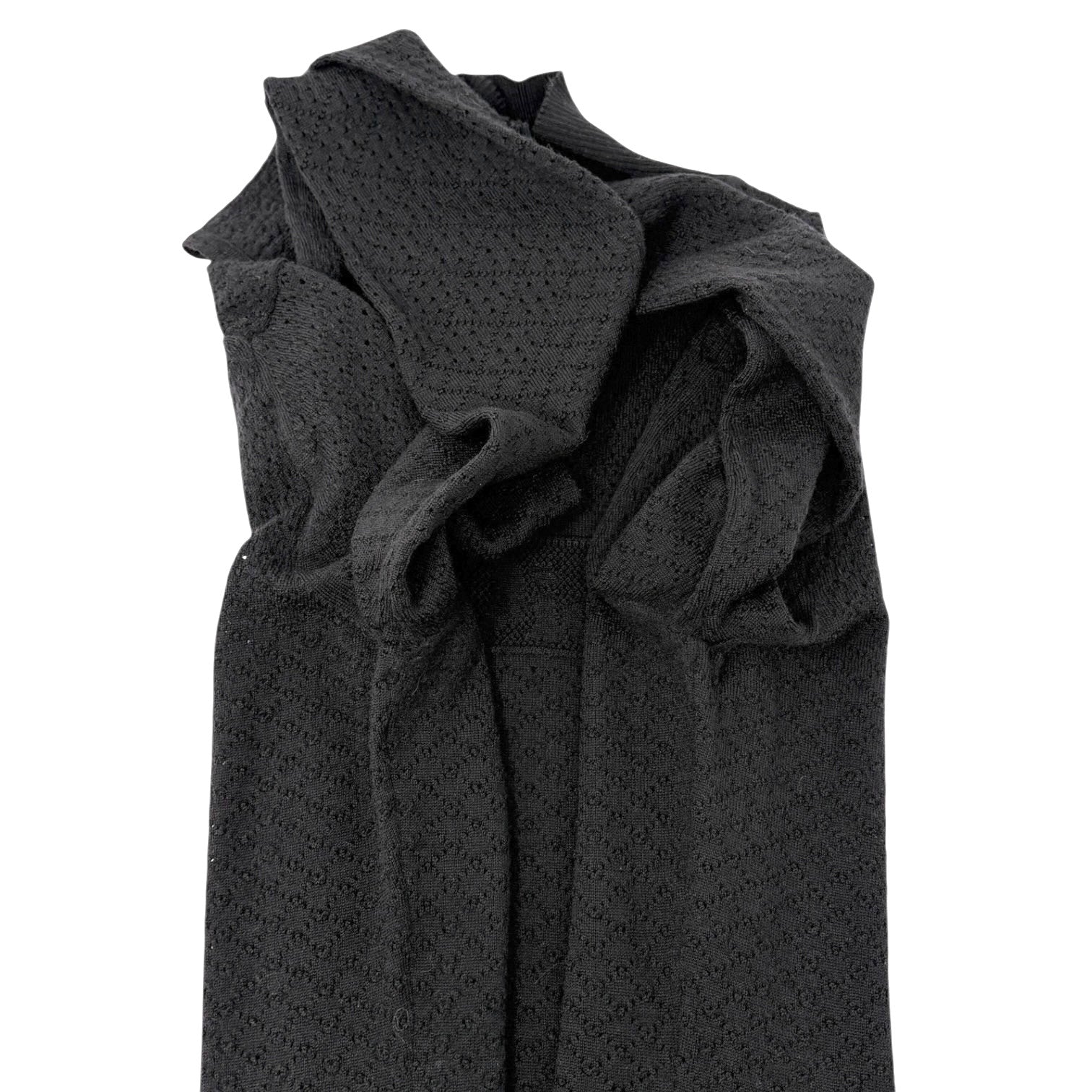 Christian Dior Vintage Logo Turtleneck Knit Mesh Sweater Long Sleeve Black