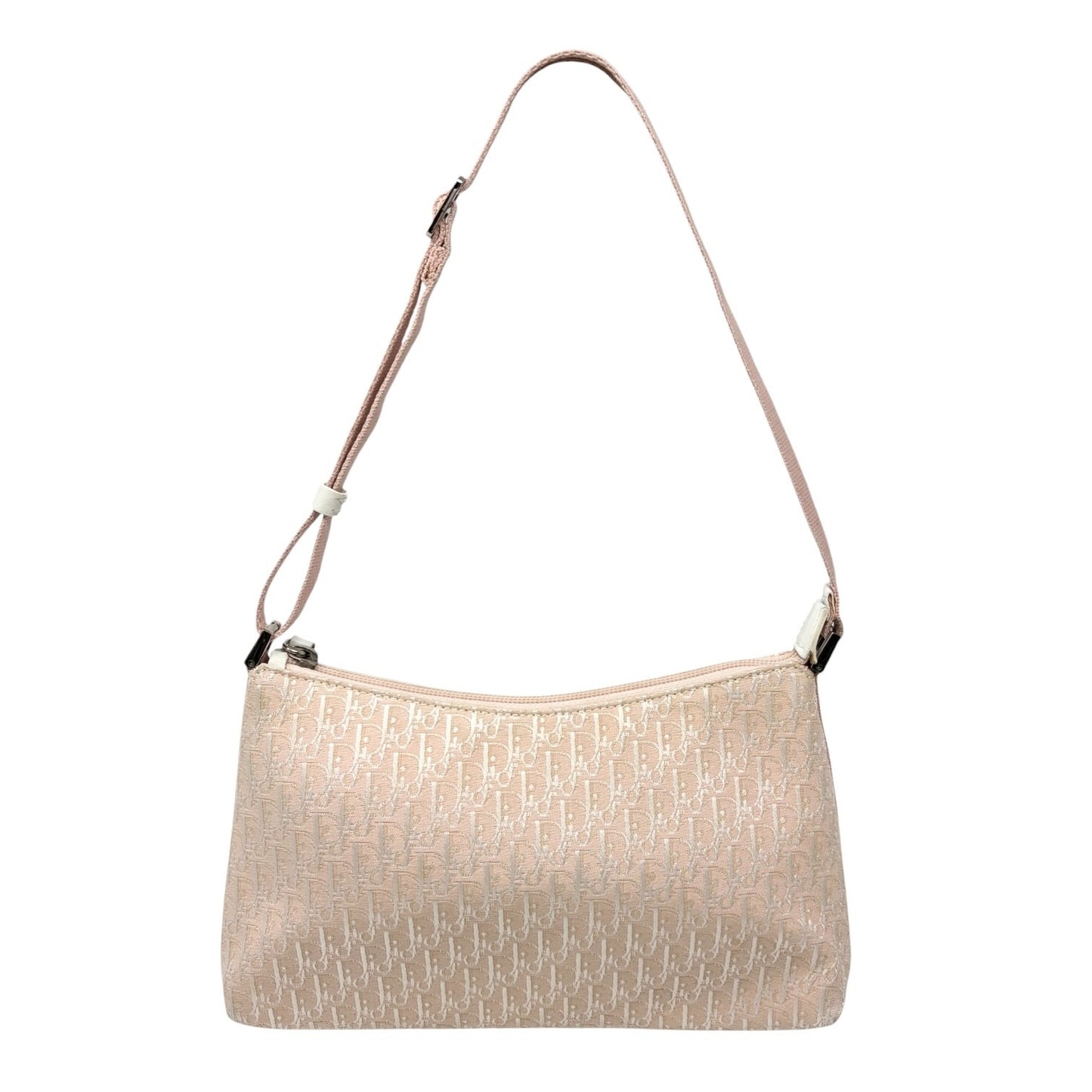 Christian Dior Vintage Trotter Monogram Logo Shoulder Bag Pink Canvas 901956