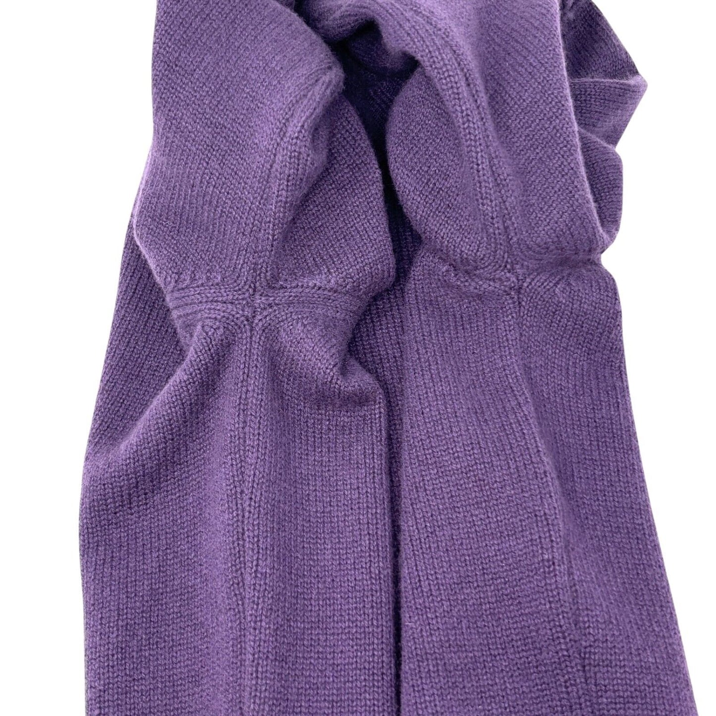 CHANEL Vintage P44576 CC Logo Sweater Top #34 Pullover Purple Cashmere
