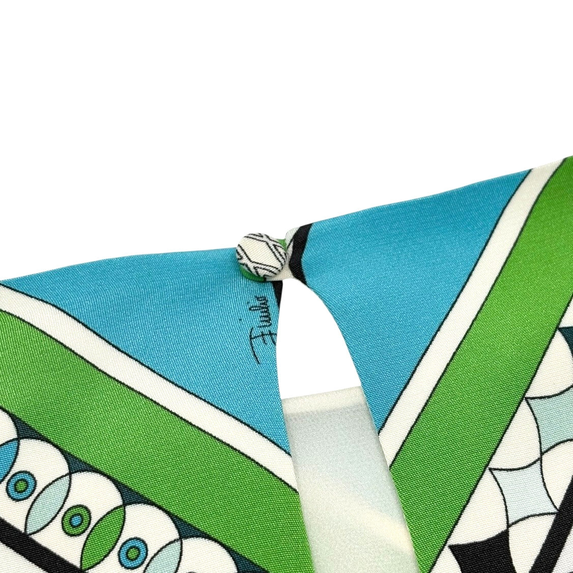 Emilio Pucci Vintage Logo Dress One-Piece #34 Multicolor Blue