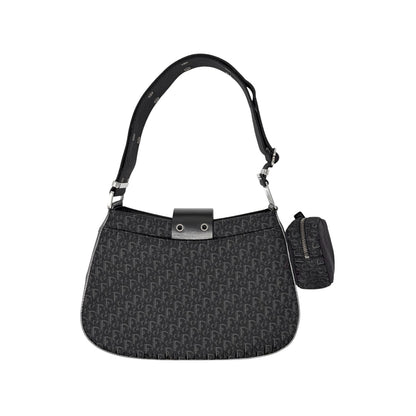 Christian Dior Vintage Street Chic Trotter Monogram Shoulder Bag Black 902443
