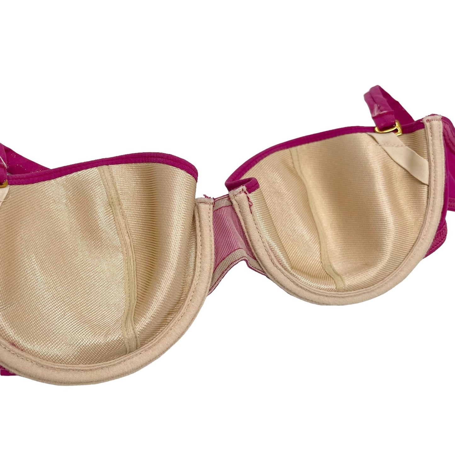 Christian Dior Vintage Logo Swimsuit Swimwear Bikini #36 Pink Gold Nylon RankAB