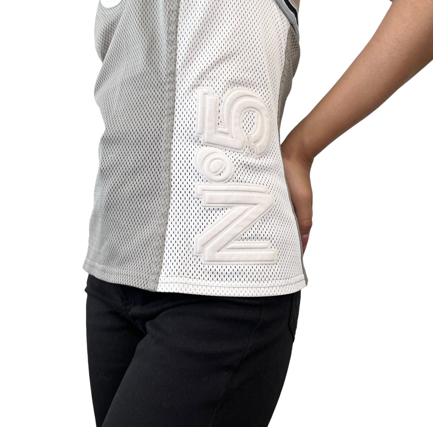CHANEL Sport Vintage 04P CC Logo Halter Neck Mesh Top #38 No.5 Gray Rank AB